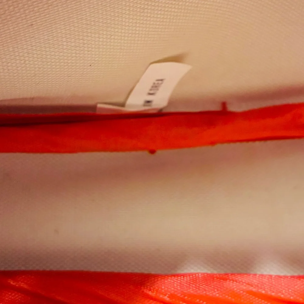 90s Ultima II Revlon Red Patent Lip Shaped Cosmetic Bag Vintage Korea 8.5”x3.5”